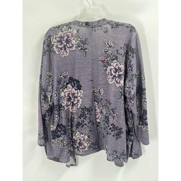 Catherines Purple Floral Layered Cardigan Sweater Set Lightweight Knit Sz 3X - Picture 6 of 6